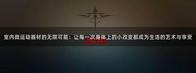 fb体育娱乐平台：室内微运动器材的无限可能：让每一次